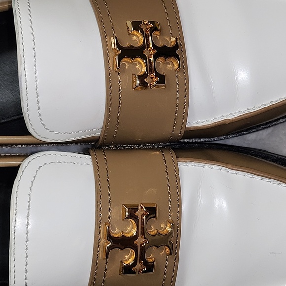 Tory Burch Mini Everly Chunky Loafers  white and brown colorblock gold hardware - Picture 10 of 16